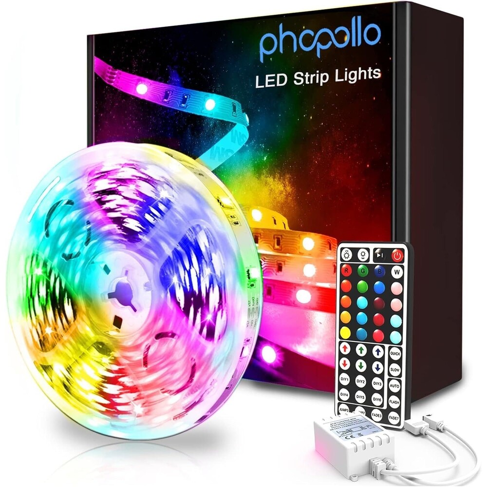 Led Strip Lights Color Changing 16.4ft with Power Supply & Remote